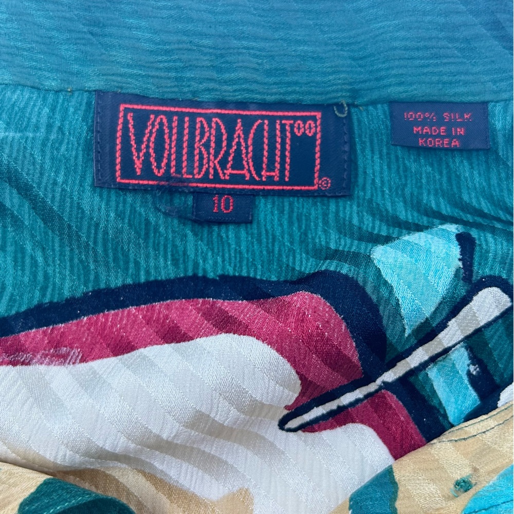 Michaele Vollbracht Late 70s Early 80s Silk Set Blouse‎ M Skirt 10 Scarf Vintage - Picture 13 of 16